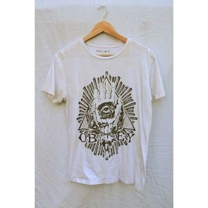 Obey heathered white tee shirt